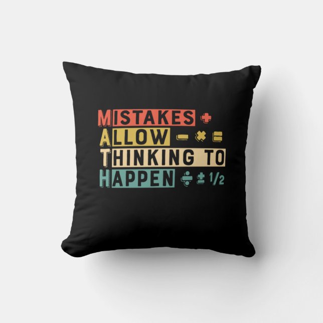 Coussin Math Enseignant Math La pensée de se produire (Recto)