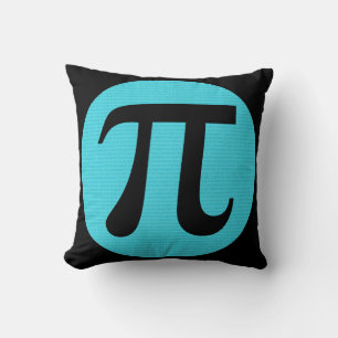 Coussin Math geek symbole Pi, bleu sur noir