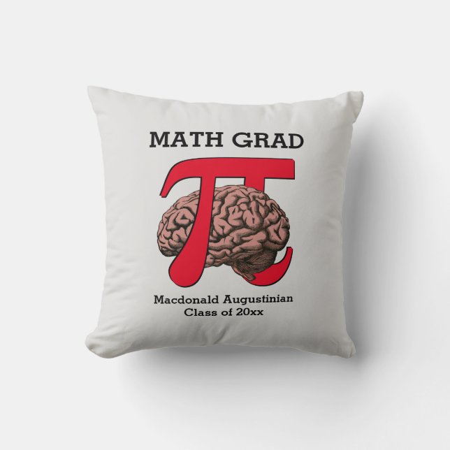 Coussin MATH GRAD Pi Cerveau Graduation (Recto)