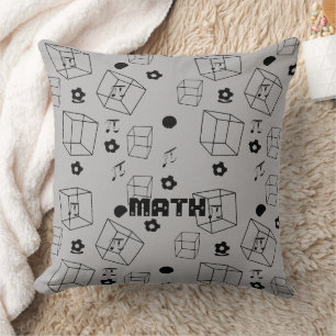 Coussin Math moderne Motif noir et gris