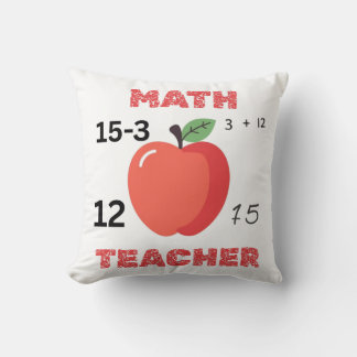 Coussin Math teacher apple design funny math teacher shirt