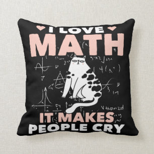 Coussin Mathématiques Amoureux de les chats amusantes Hum