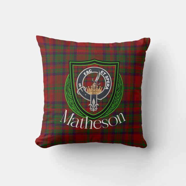 Coussin Matheson Scottish Clan Tartan & Crest (Recto)
