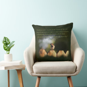 Coussin Mathew 6:26 Oiseaux de l'air