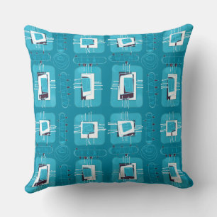 Coussin Matrice ethnique Abstraite - Indice Turquoise de c