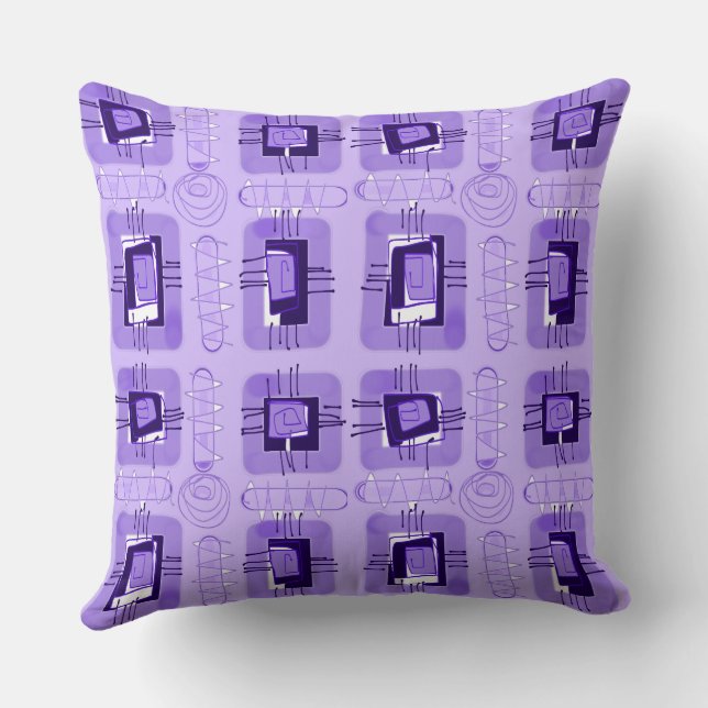 Coussin Matrice ethnique Abstraite - Lavande (Verso)