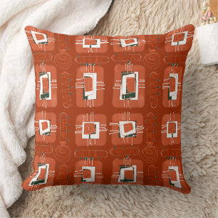 Coussin Matrice ethnique Abstraite - Mention verte en terr