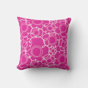 Coussin Matrice florale abstraite (rose chaud) Beaux-arts