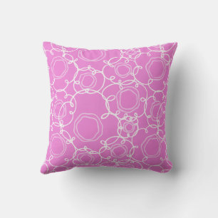 Coussin Matrice florale abstraite (rose tendre) Beaux-arts
