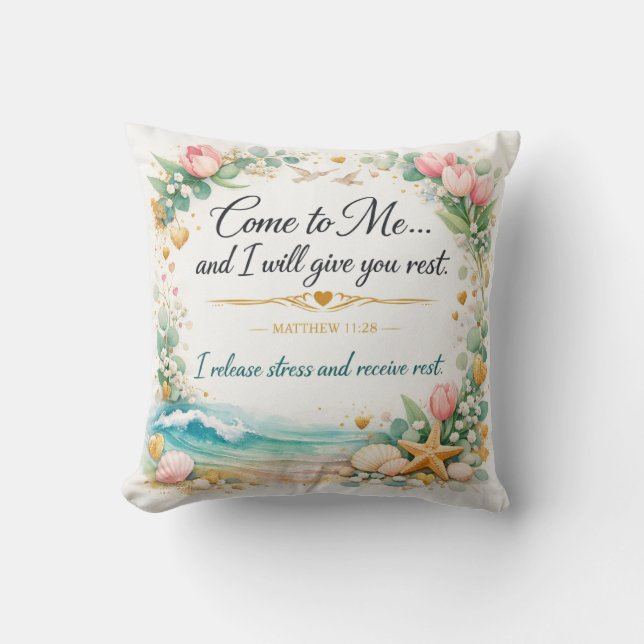 Coussin Matthieu 11:28 Décor juif messianique, Inspiration (Recto)
