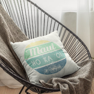 Coussin Maui No Ka Oi Vintage Typography