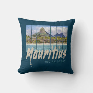 Coussin Maurice Océan Indien Plage vintage souvenir