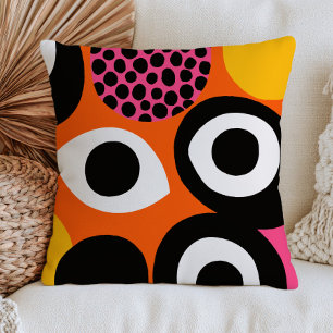 Coussin Mauvais Œil Moderne Orange Brûlé Maximaliste Funky