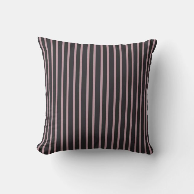 Coussin Mauve Clair et Rayures Gris Foudre (Recto)
