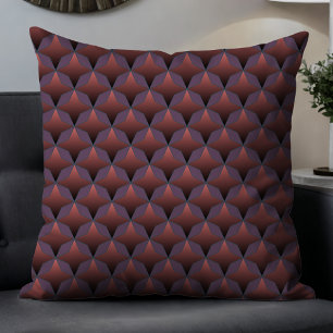 Coussin Mauve Géométrique Moderne Motif Abstrait en violet