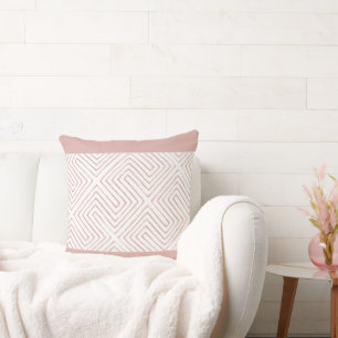Coussin Mauve Pink et White Africa Maze motif en tissu de 