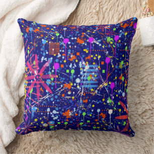 Coussin Maximalisme Abstrait : Grande Roue la Nuit