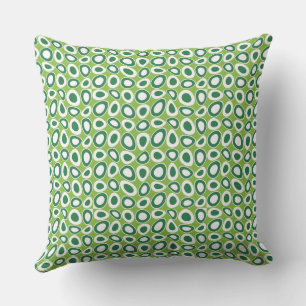 Coussin Maz Abstrait Teardrops Vert Pomme blanche verte