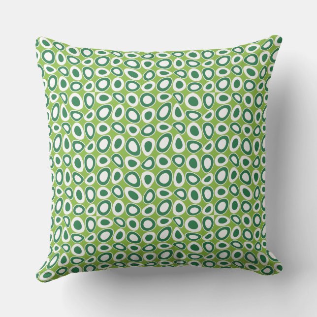 Coussin Maz Abstrait Teardrops Vert Pomme blanche verte (Verso)