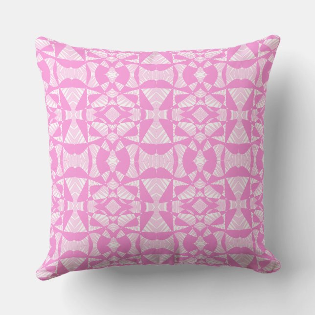 Coussin Maz Abstrait Zebra Mosaic - Rose Blanc (Verso)