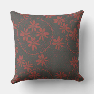 Coussin Maz bulles florales Polka Dot Grey Rouge