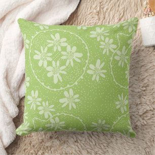 Coussin Maz bulles florales Polka Dot Pomme Vert
