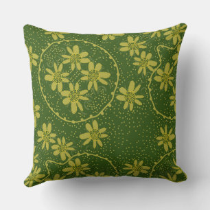 Coussin Maz bulles florales Polka Dot Vert Olive