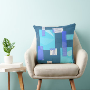 Coussin Maz égyptien Collage - bleu Turquoise Turquoise bl