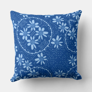 Coussin Maz Floral Bubbles Polka Dot Navy Bleu