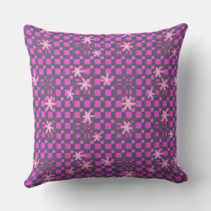 Coussin Maz Floral Carré Conundrum - Fuchsia Navy
