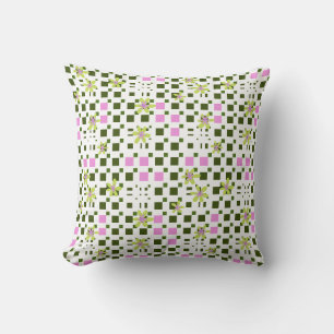 Coussin Maz Floral Carré Conundrum - Vert rose blanc