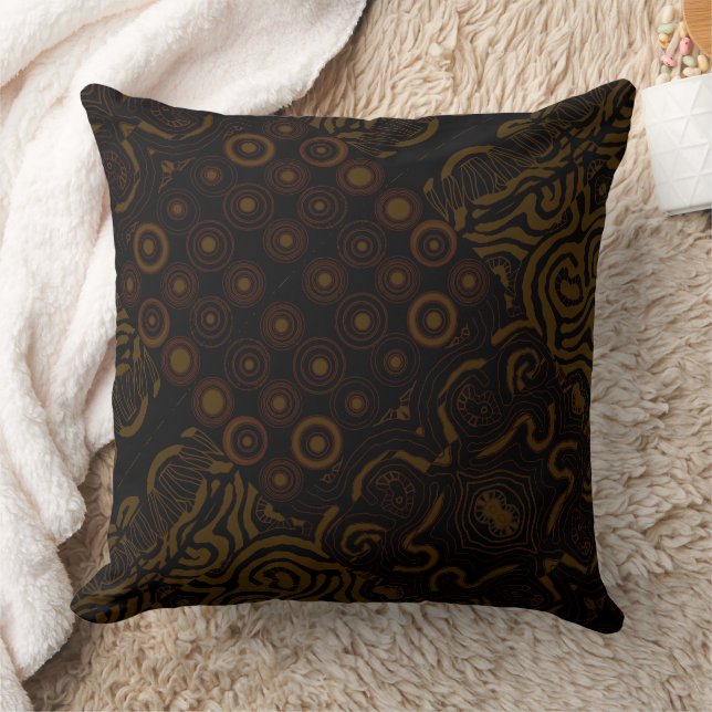 Coussin Maz Seabed Circles Curly Coral Reef - Black Beef (Couverture)