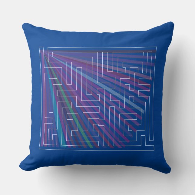 Coussin Maze avec arrière - plan coloré (Recto)