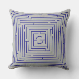 Coussin Maze bleu