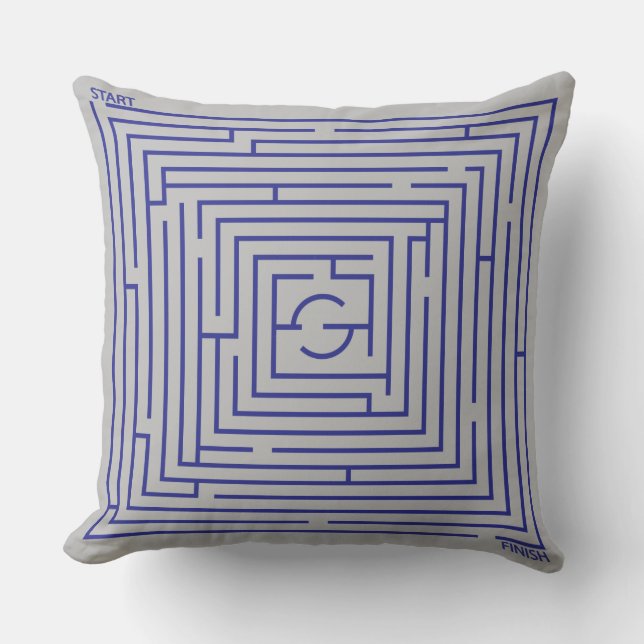 Coussin Maze bleu (Recto)
