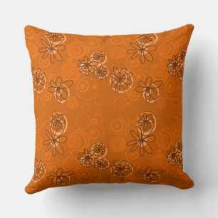 Coussin Mazipoodles bulles florales - Dusty Orange Brown