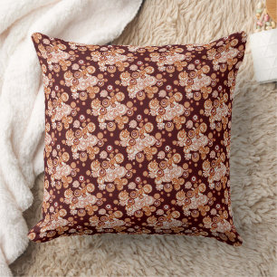 Coussin Mazipoodles bulles florales Jacquard Brown Mélange