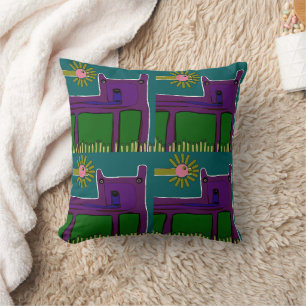 Coussin Mazipoodles bulles florales Jacquard Plum rouge bl