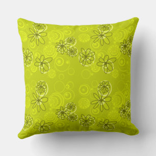 Coussin Mazipoodles bulles florales - Vert olive