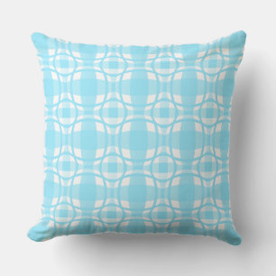 Coussin Mazipoodles Carré Cercle Plaid Bleu bébé