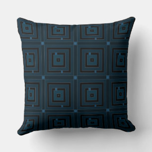 Coussin Mazipoodles Carré Maze - Noir foncé Peacock bleu