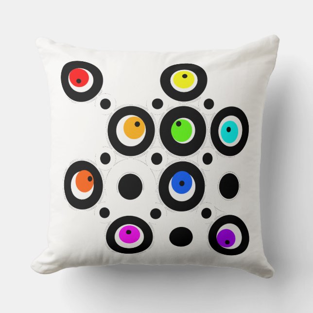 Coussin Mazipoodles Cercles Et Points Motif Arc-en-ciel No (Recto)