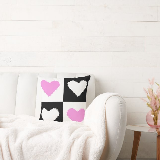 Coussin Mazipoodles Coeurs Résumé Rose (Canapé)