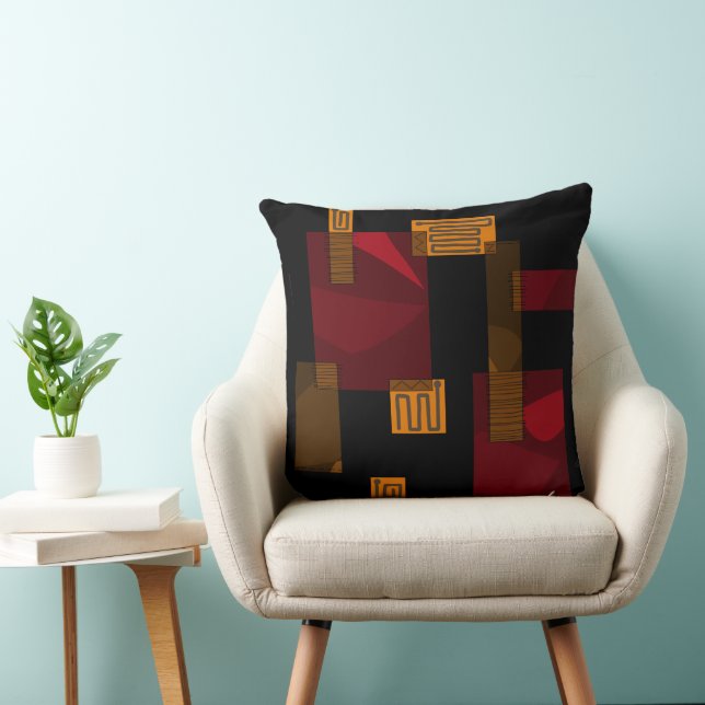 Coussin Mazipoodles Collage égyptien - Brown rouge orange (Chaise)