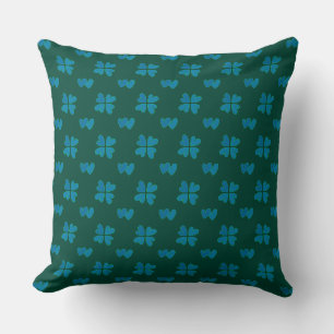 Coussin Mazipoodles Dusty Coeurs Bleus Sur Vert Foncé