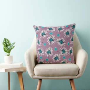 Coussin Mazipoodles Gras Daisis - Dusty Lilac Turquoise Bl