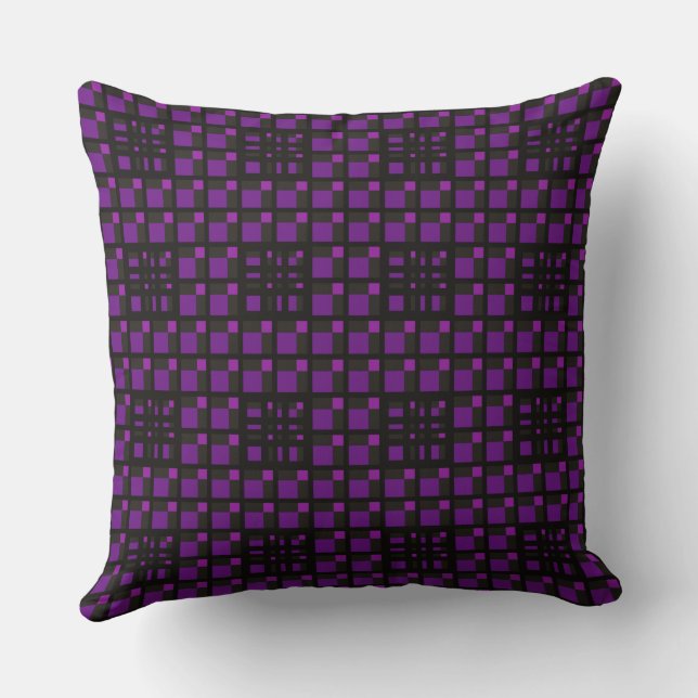 Coussin Mazipoodles Grille Carré 3D violet profond (Verso)