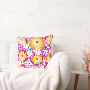 Coussin Mazipoodles Love Flowers - Arc-en-ciel blanc