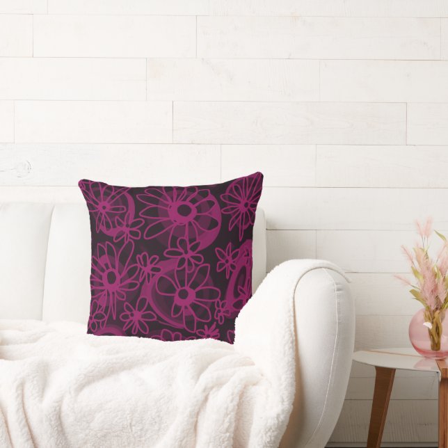 Coussin Mazipoodles Love Flowers - Brown noir (Canapé)