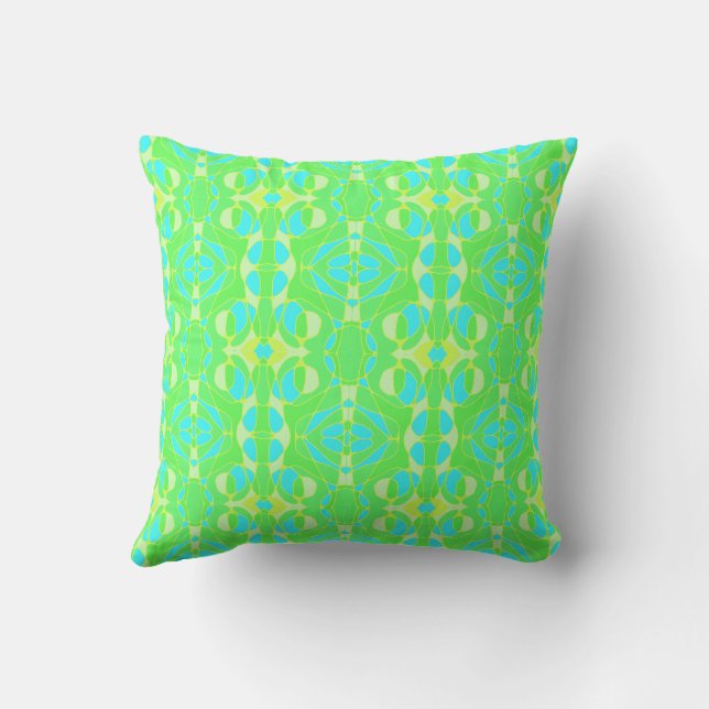 Coussin Mazipoodles Neuro Art Vert Bleu Dégradé (Verso)